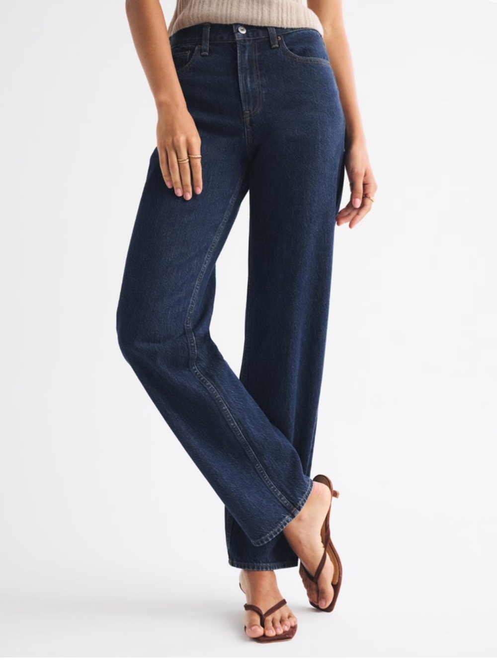 Abercrombie & Fitch Dark Indigo Straight Leg Jeans